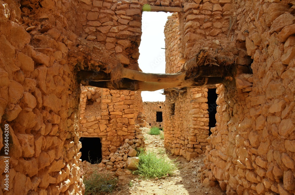 Old ruins in the Canyon of Ghoufi, Algeria