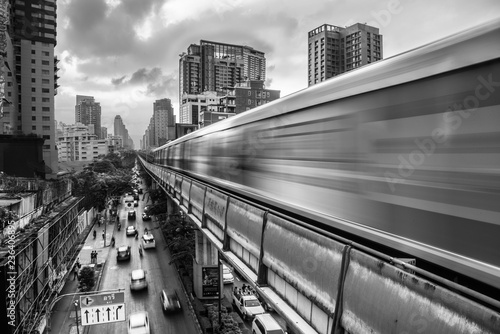 Sky train is the best of Mass transit of bangkok thailand