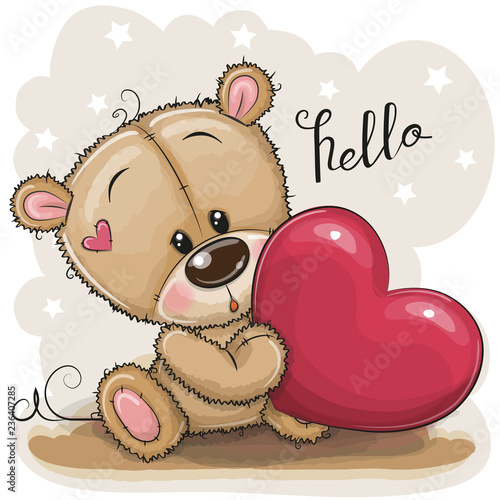 Cute Teddy Bear with heart