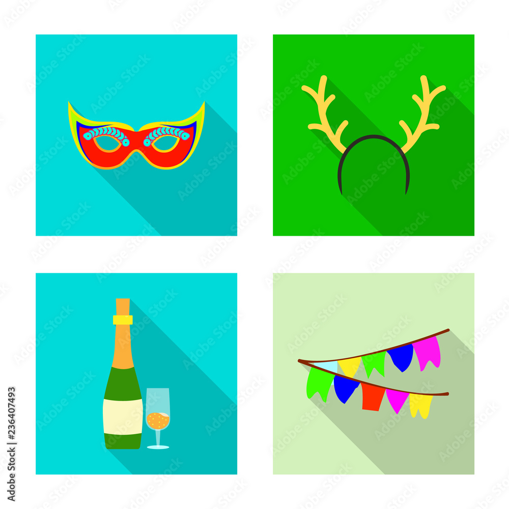 Vector illustration of party and birthday logo. Collection of party and celebration stock symbol for web.
