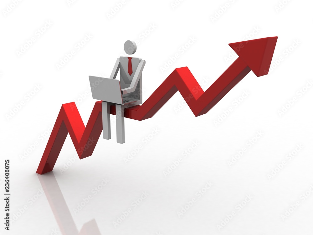 3d rendering Stock market online business concept. business Graph successful business team 3d rendering Stock market online business concept. business Graph successful business team