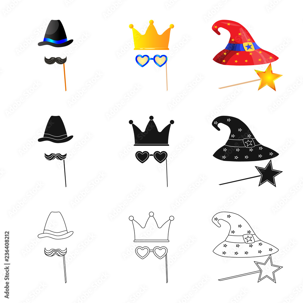 Naklejka premium Vector design of party and birthday icon. Collection of party and celebration stock vector illustration.
