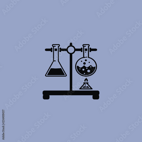 Chemical test tubes icon isolated sign symbol and flat style for app, web and digital design. Vector illustration.