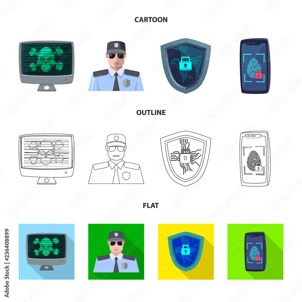 Vector design of virus and secure icon. Collection of virus and cyber stock symbol for web. Vector design of virus and secure icon. Collection of virus and cyber stock symbol for web.