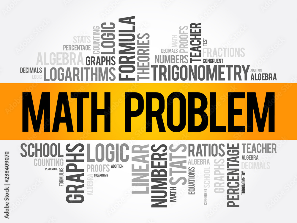 Fototapeta premium Math problem word cloud collage, education concept background