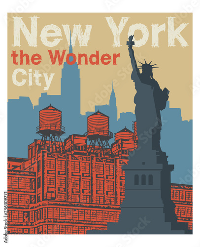 Manhattan, New York city, silhouette