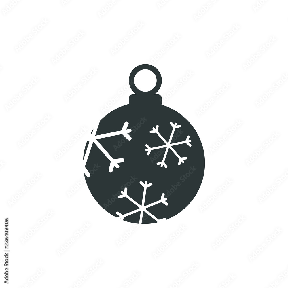 Christmas ball with snowflake Icon flat vector. xmas ball icon vector Christmas ball with snowflake Icon flat vector. xmas ball icon vector