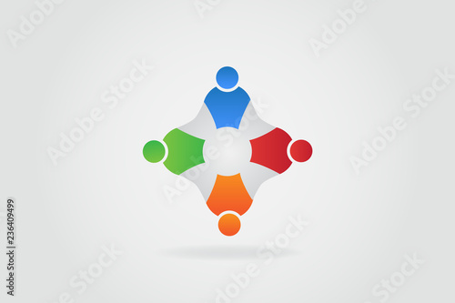 Logo teamwork connected people