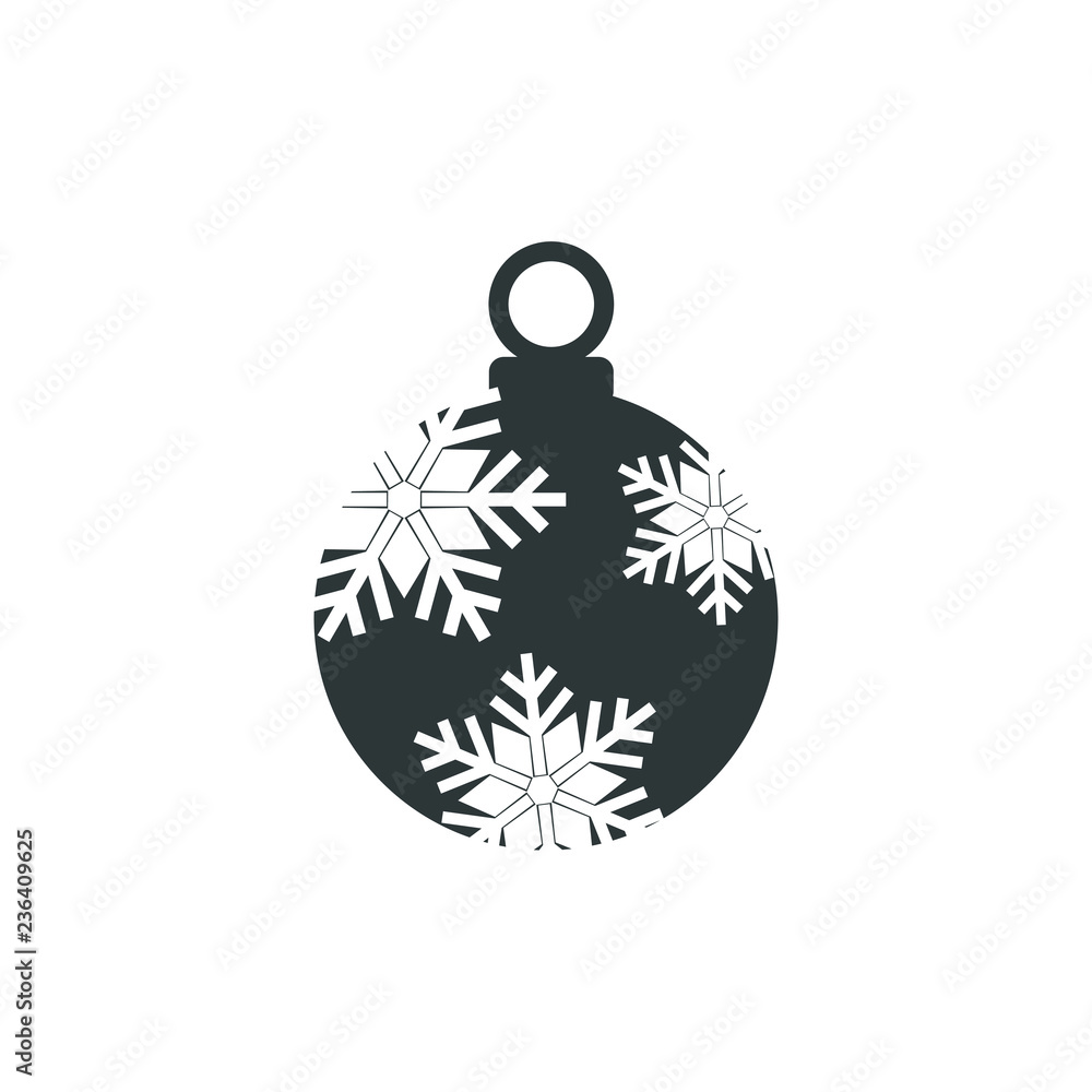 Christmas ball with snowflake Icon flat vector. xmas ball icon vector Christmas ball with snowflake Icon flat vector. xmas ball icon vector