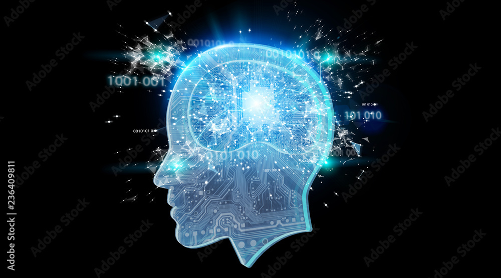 Artificial intelligence digital brain background 3D rendering Artificial intelligence digital brain background 3D rendering