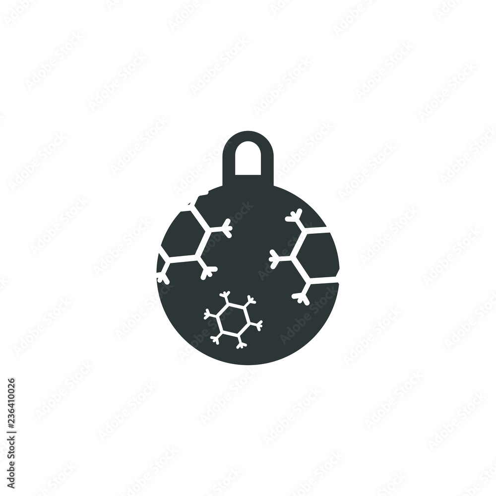 Christmas ball with snowflake Icon flat vector. xmas ball icon vector Christmas ball with snowflake Icon flat vector. xmas ball icon vector