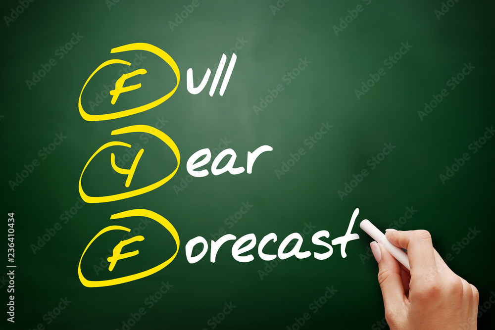 FYF Full Year Forecast acronym, business concept background. Stock