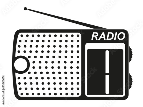 Black and white radio silhouette.