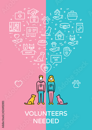 Vector Volunteers Needed For Animal Charity Banner