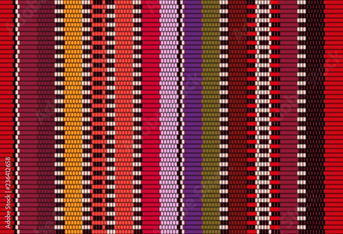 Blanket stripes seamless vector pattern. Background for Cinco de Mayo party decor or ethnic mexican fabric pattern with colorful stripes. Serape gesign