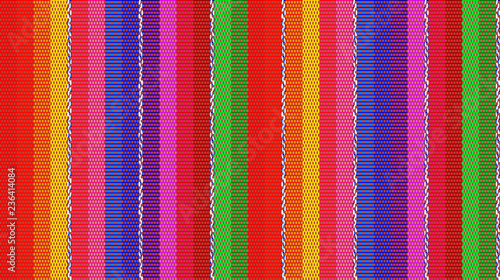 Blanket stripes seamless vector pattern. Background for Cinco de Mayo party decor or ethnic mexican fabric pattern with colorful stripes. Serape gesign