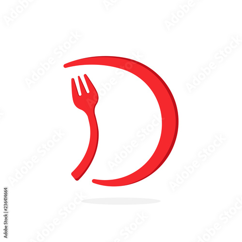 Vector Fork Logo Letter D