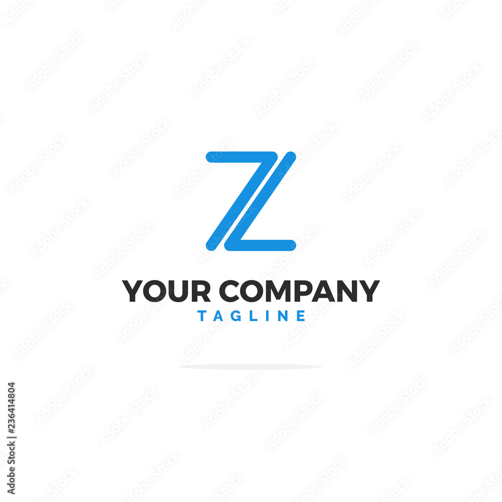 Blue Vector Logo Letter Z Diagonal Split Blue Vector Logo Letter Z Diagonal Split