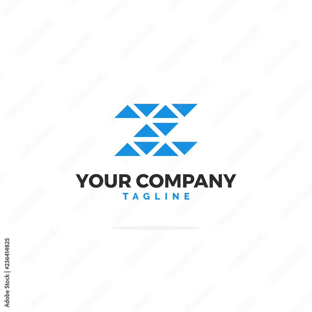 Blue Vector Logo Letter Z Triangles Blue Vector Logo Letter Z Triangles