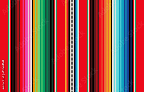 Blanket stripes seamless vector pattern. Background for Cinco de Mayo party decor or ethnic mexican fabric pattern with colorful stripes. Serape gesign