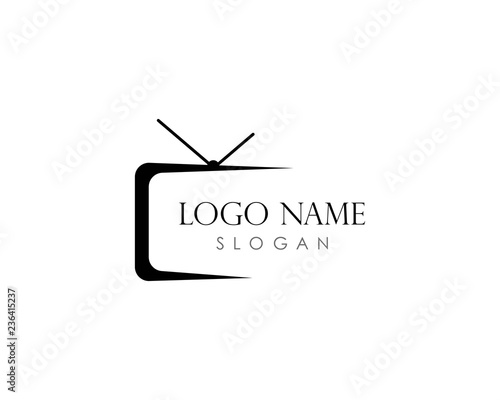 TV logo design flat icon