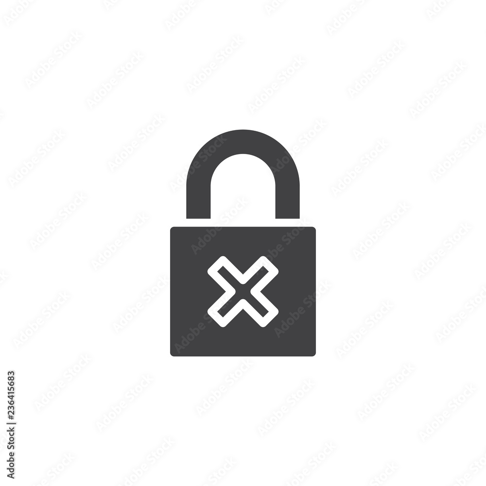 Remove padlock security vector icon. filled flat sign for mobile concept and web design. Denied lock password simple solid icon. Symbol, logo illustration. Pixel perfect vector graphics Remove padlock security vector icon. filled flat sign for mobile concept and web design. Denied lock password simple solid icon. Symbol, logo illustration. Pixel perfect vector graphics