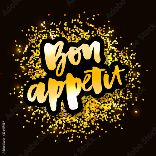 Bon appetit 2 lettering calligraphy brush design ink black