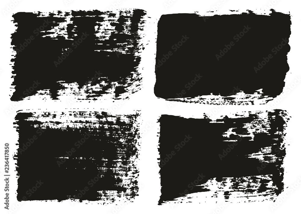 Paint Brush Wide Lines High Detail Abstract Vector Background Set 103