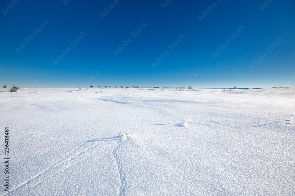 Snow filled empty land Snow filled empty land