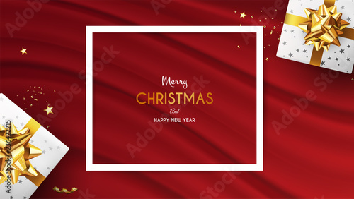 Christmas Frame with lots of Decorative Ornaments. Christmas template for banner, ticket, leaflet, card, invitation, poster and so on.
