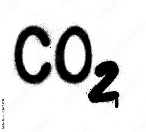 graffiti carbon dioxide co2 formula sprayed in black over white