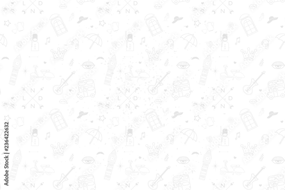 white vector pattern on the theme of London. white vector pattern on the theme of London.