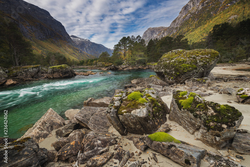 River Rauma in Romsdalen, middle Norway, late summer.