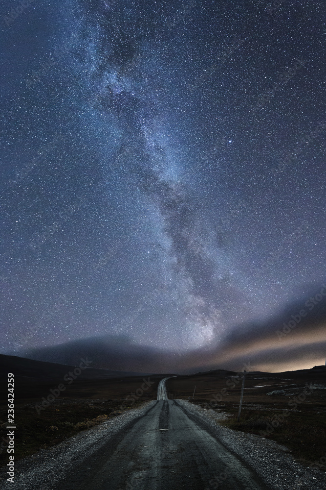 Milky Way over the road