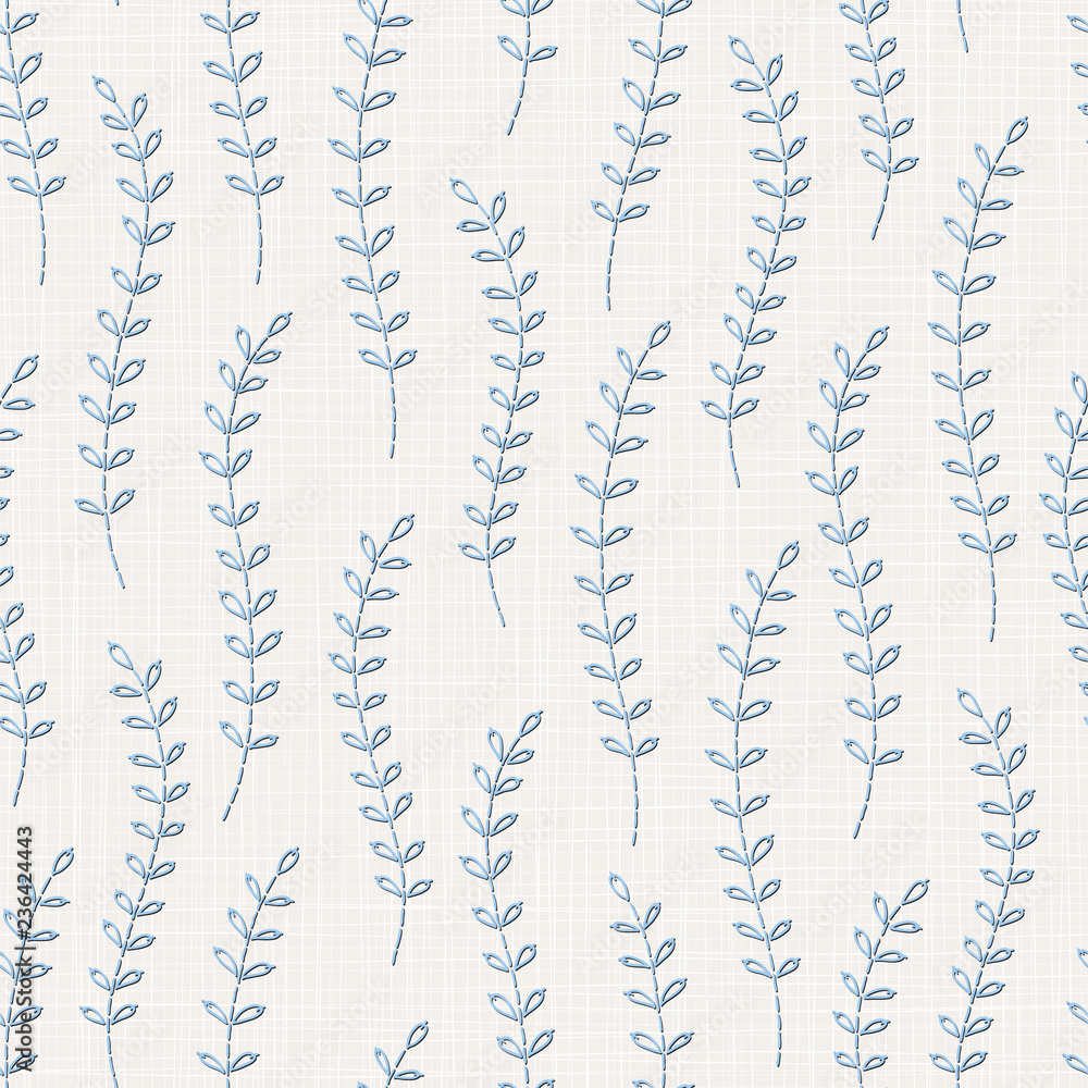 Embroidery floral seamless pattern on linen cloth texture Embroidery floral seamless pattern on linen cloth texture