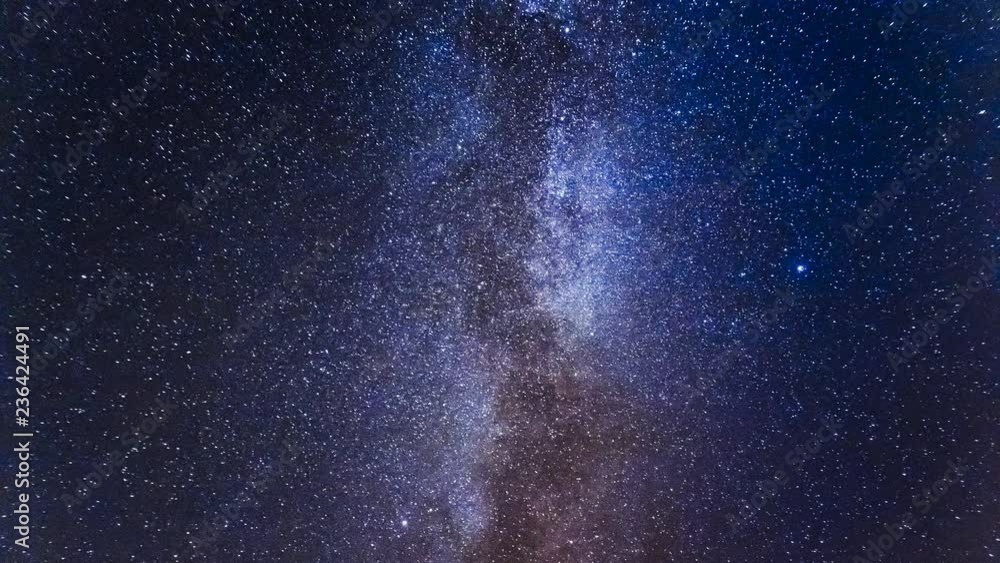 Moving milky way on dark sky at night, Timelapse, 4K Moving milky way on dark sky at night, Timelapse, 4K