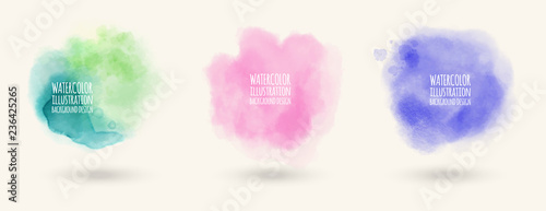 Colors watercolor paint stains vector backgrounds