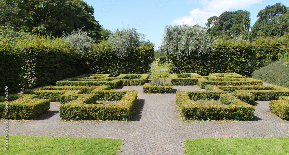 Low Cut Square Hedges in a Formal Estate Garden.