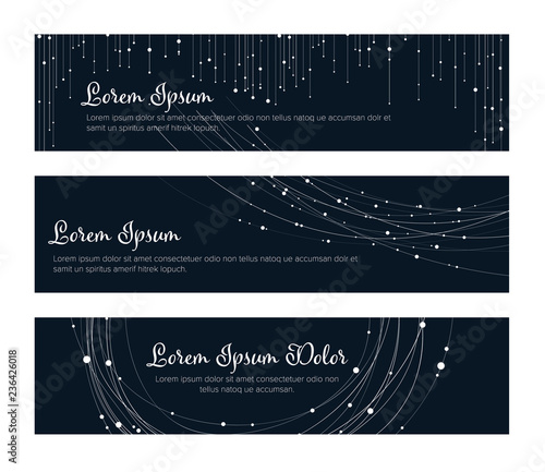 Set of horizontal christmas banner templates