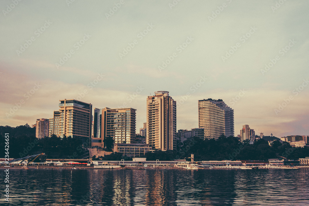 Fototapeta premium skyline at sunset