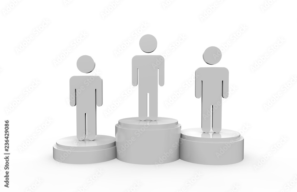 Winners Podium on isolated white background, 3d illustration. Winners Podium on isolated white background, 3d illustration.