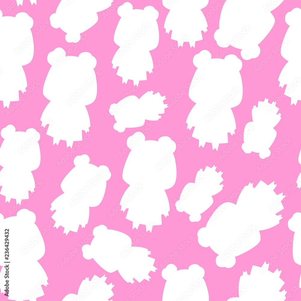 seamless pattern with cute piggy in dress, pink pattern,