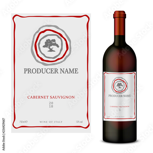 Vector wine label