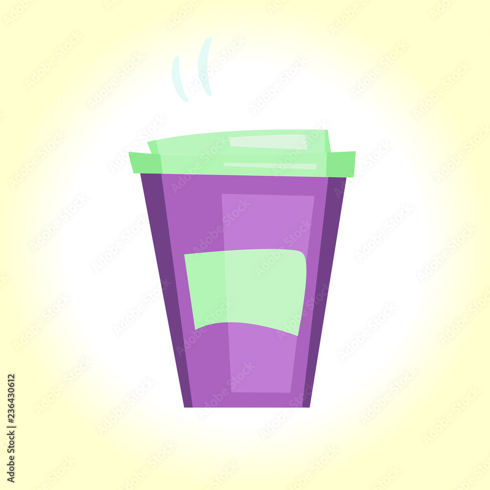 Vector illustration cartoon disposable coffee cup Vector illustration cartoon disposable coffee cup