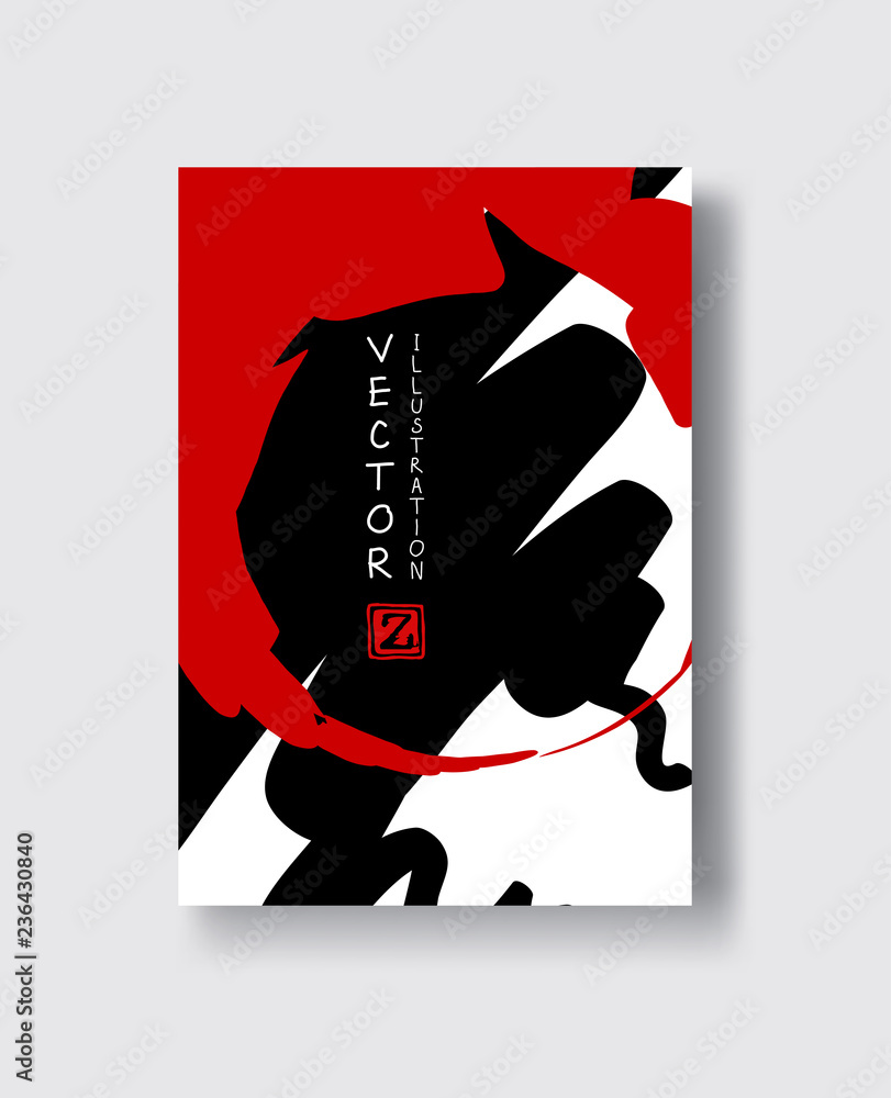 Fototapeta Red and black abstract design.