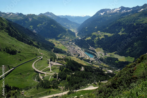 The St. Gotthard Pass, which has been built starting 1827, connects the two Swiss cantons Uri and Ticino, Switzerland