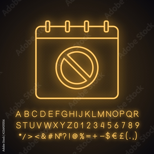 Protest event date neon light icon