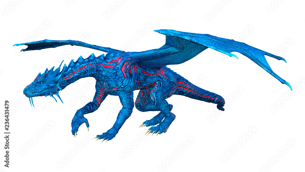3D Rendering Fairy Tale Dragon on White 3D Rendering Fairy Tale Dragon on White