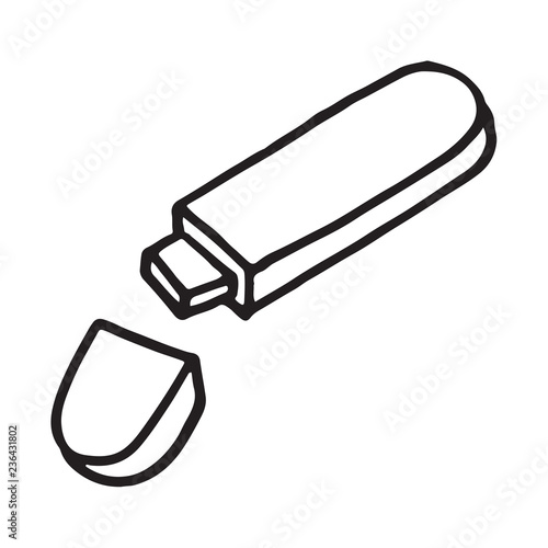 Flash disk doodle icon, vector illustration