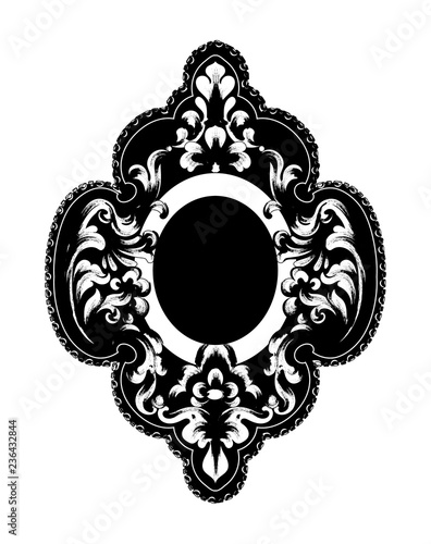 Rich frame vintage Vector. Decor design element filigree calligraphy. Baroque Wedding decoration, greeting, mirror, card, invitations